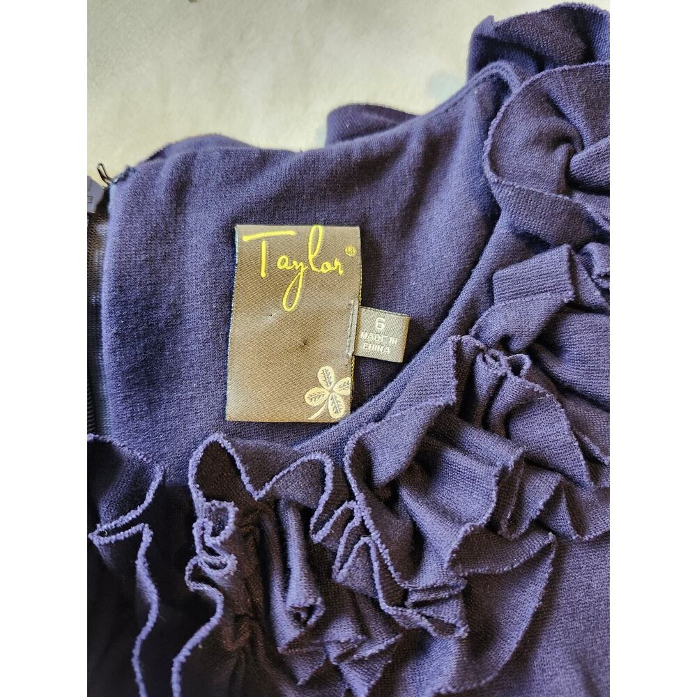 🚨 Just Taylor Navy Blue Nautical Ruffled Neckline Dress size 6 - Picture 6 of 11
